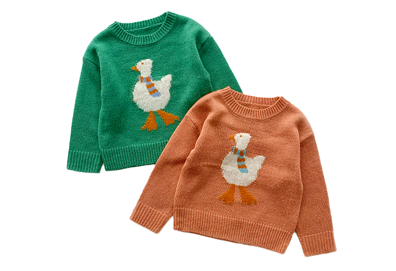 오리 자카드 니트