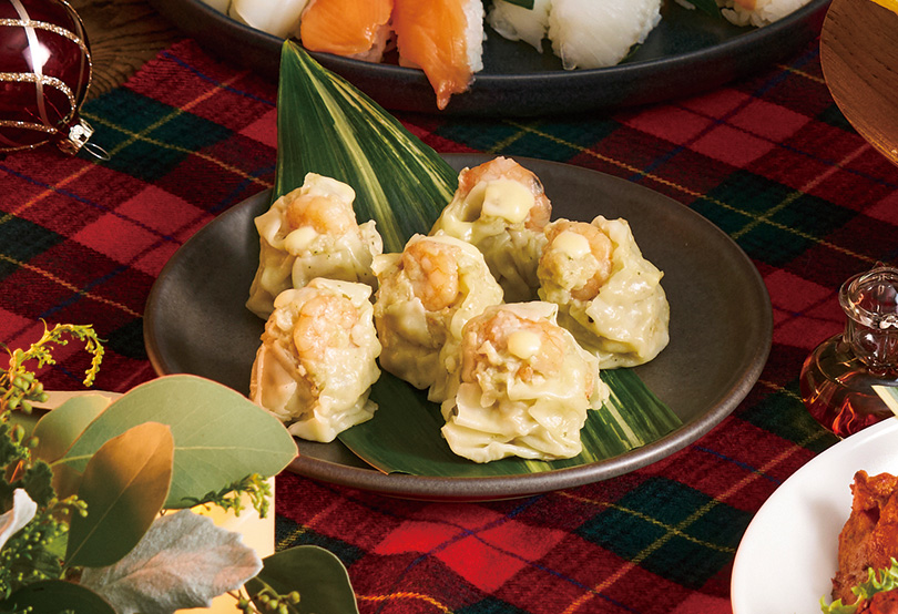 바질과 치즈 새우 슈마이